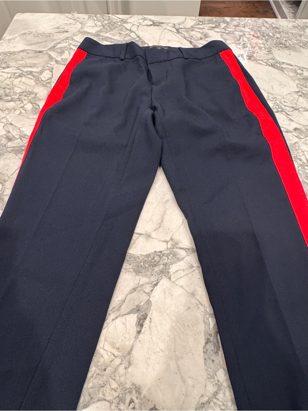 Banana Republic Navy Pants with Red Side Stripe